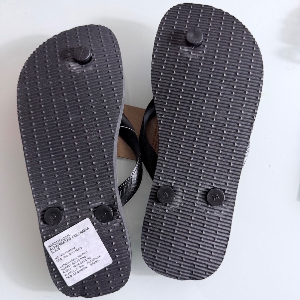 Havaianas Top Black Flip Flop Sandals Womens 6W Mens 5M EUR 37/38 Brazil NEW - Picture 10 of 14